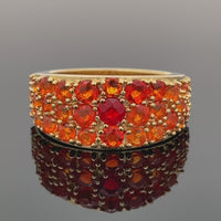 RING AUS 925/- SILBER VERGOLDET MIT MULTI FEUEROPAL (GES. CA. 1,32 ct.)