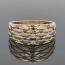 RING AUS 585/- GELBGOLD MIT MULTI BRILLANTEN BEH. (ges.ca. 0,255 ct.)