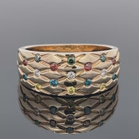 RING AUS 585/- GELBGOLD MIT MULTI BRILLANTEN BEH. (ges.ca. 0,255 ct.)
