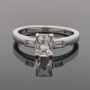 RING AUS 925/- SILBER RHODINIERT MIT ZIRKON (ges.ca. 1,59 ct.)