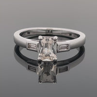 RING AUS 925/- SILBER RHODINIERT MIT ZIRKON (ges.ca. 1,59 ct.)