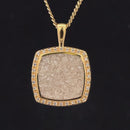 ANHÄNGER AUS 375/- GELBGOLD MIT DIAMANTKRISTALLEN BEH. & ZIRKON