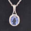 CLIP ANHÄNGER AUS 925/- SILBER RHODINIERT MIT FLUORIT BLAU ( ca. 2,7 ct.)