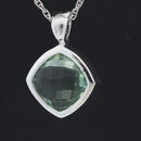 CLIP ANHÄNGER AUS 925/- SILBER RHODINIERT MIT FLUORIT ( ca. 11,0 ct.)
