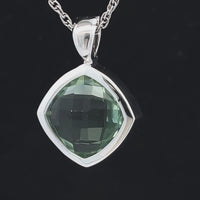 CLIP ANHÄNGER AUS 925/- SILBER RHODINIERT MIT FLUORIT ( ca. 11,0 ct.)