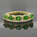 RING AUS 925/- SILBER VERGOLDET MIT CHROMDIOPSID & ZIRKON