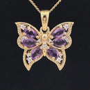 ANHÄNGER AUS 925/- SILBER VERGOLDET MIT AMETHYST & ZIRKON