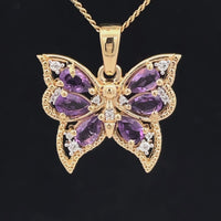 ANHÄNGER AUS 925/- SILBER VERGOLDET MIT AMETHYST & ZIRKON