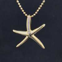 KETTE+ANHÄNGER AUS 925/-SILBER GELBGOLDPLATTIERT MIT DIAMANTEN SI (GES. CA. 0,04 CT.)
