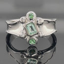 RING AUS 925/- SILBER RHODINIERT MIT BERYLL, TURMALIN & ZIRKON (Kopie)