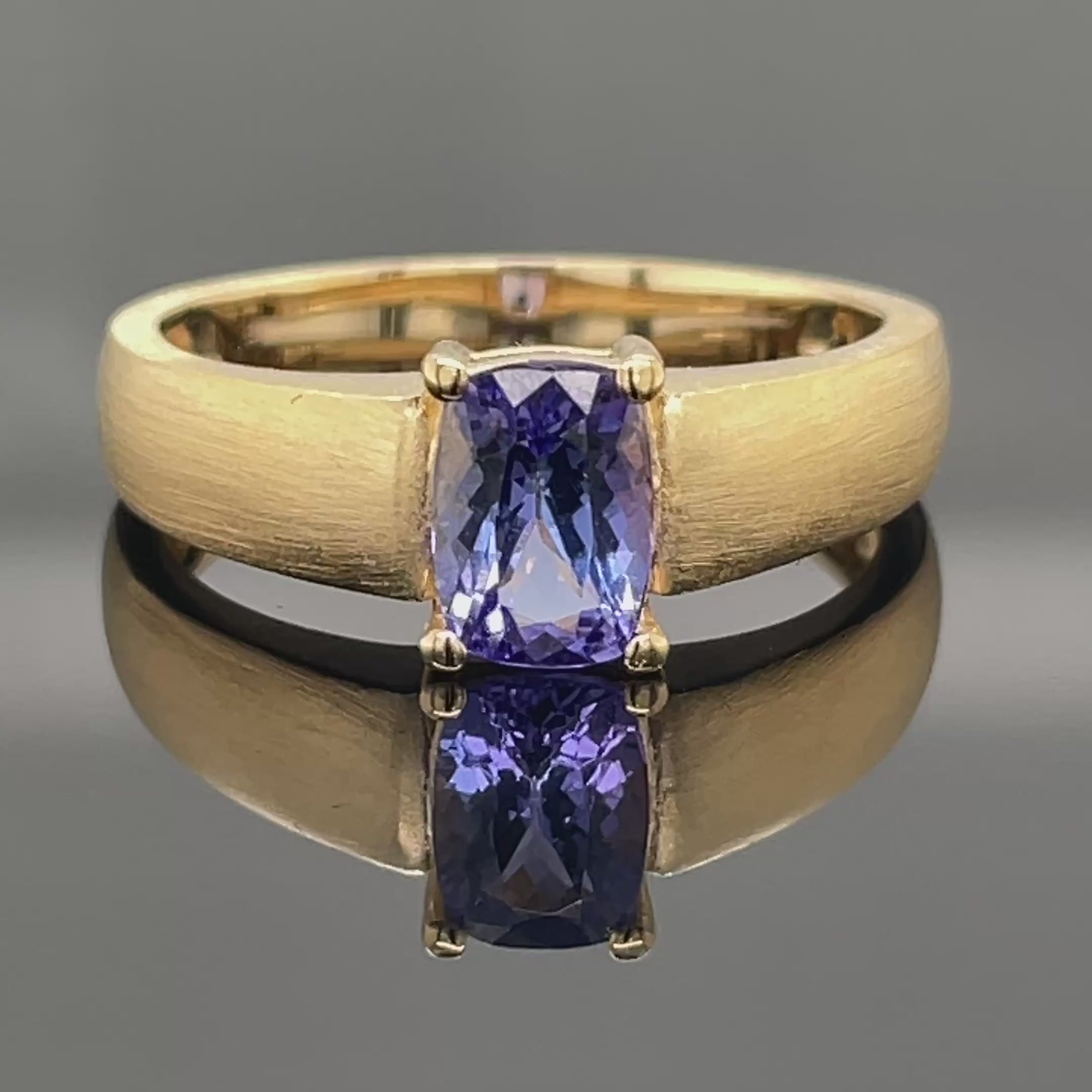 RING AUS 925/- SILBER VERGOLDET MIT TANSANIT
