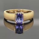 RING AUS 925/- SILBER VERGOLDET MIT TANSANIT