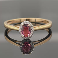 RING AUS 925/- SILBER VERGOLDET MIT PINK TURMALIN & ZIRKON