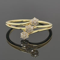 RING AUS 925/- SILBER VERGOLDET MIT DIAMANTEN (GES.CA. 0,14 ct.)