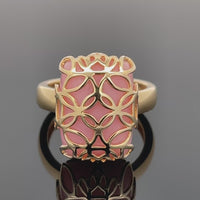 RING GR.17 (53) AUS 925/- SILBER VERGOLDET MIT PINK OPAL (ca. 8,6 ct.)
