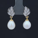 OHRSTECKER AUS 925/- SILBER BICOLOR MIT SÜßWASSERZUCHTPERLE & ZIRKON