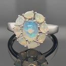 RING AUS 925/- SILBER VERGOLDET MIT ÄTHIOP. OPAL