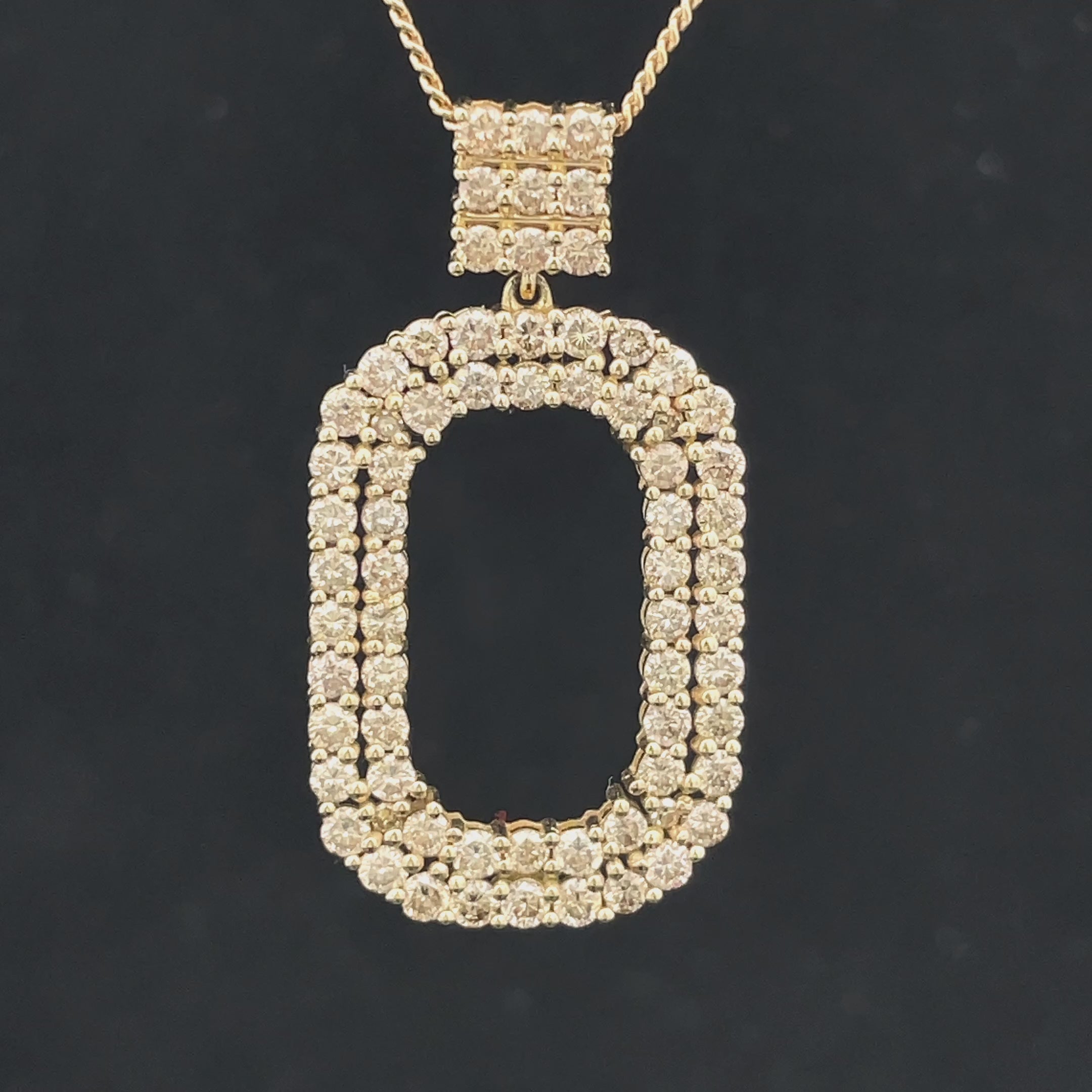ANHÄNGER AUS 585/- GELBGOLD MIT CHAMPAGNER DIAMANTEN
