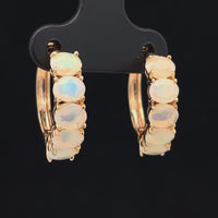 CREOLEN AUS 925/- SILBER VERGOLDET MIT ÄTHIOP. OPAL