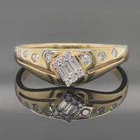RING AUS 375/- GELBGOLD MIT DIAMANTEN (GES. CA. 0,25 ct.)