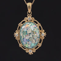 ANHÄNGER AUS 925/- SILBER VERGOLDET MIT RÖMISCHEM GLAS & ZIRKON