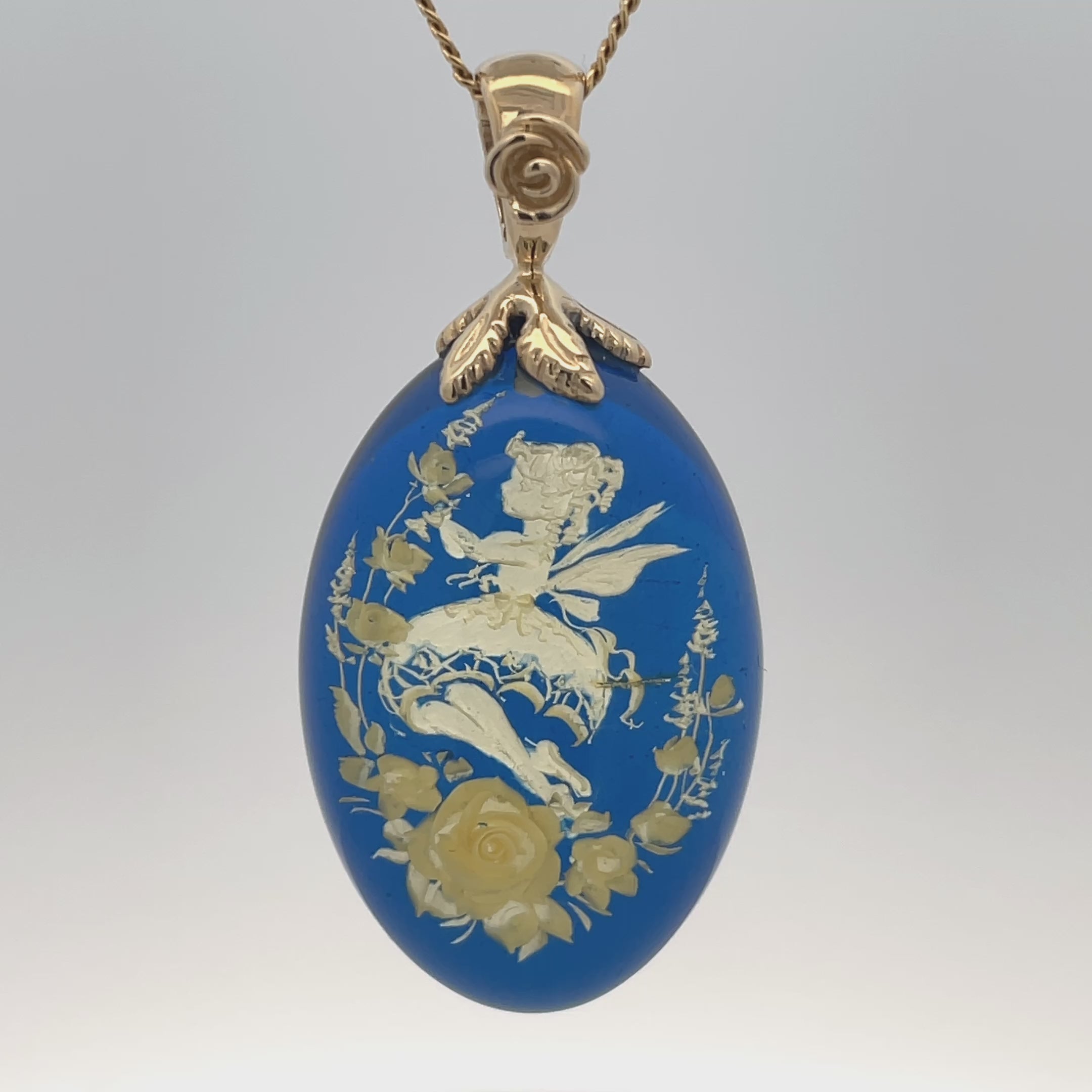 CLIP ANHÄNGER AUS 375/- GELBGOLD MIT BERNSTEIN BEH. (CA. 13,57 ct.)