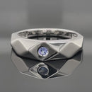RING AUS 925/- SILBER RHODINIERT MIT TANSANIT AA