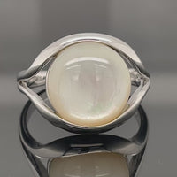RING AUS 925/- SILBER RHODINIERT MIT PERLMUTT