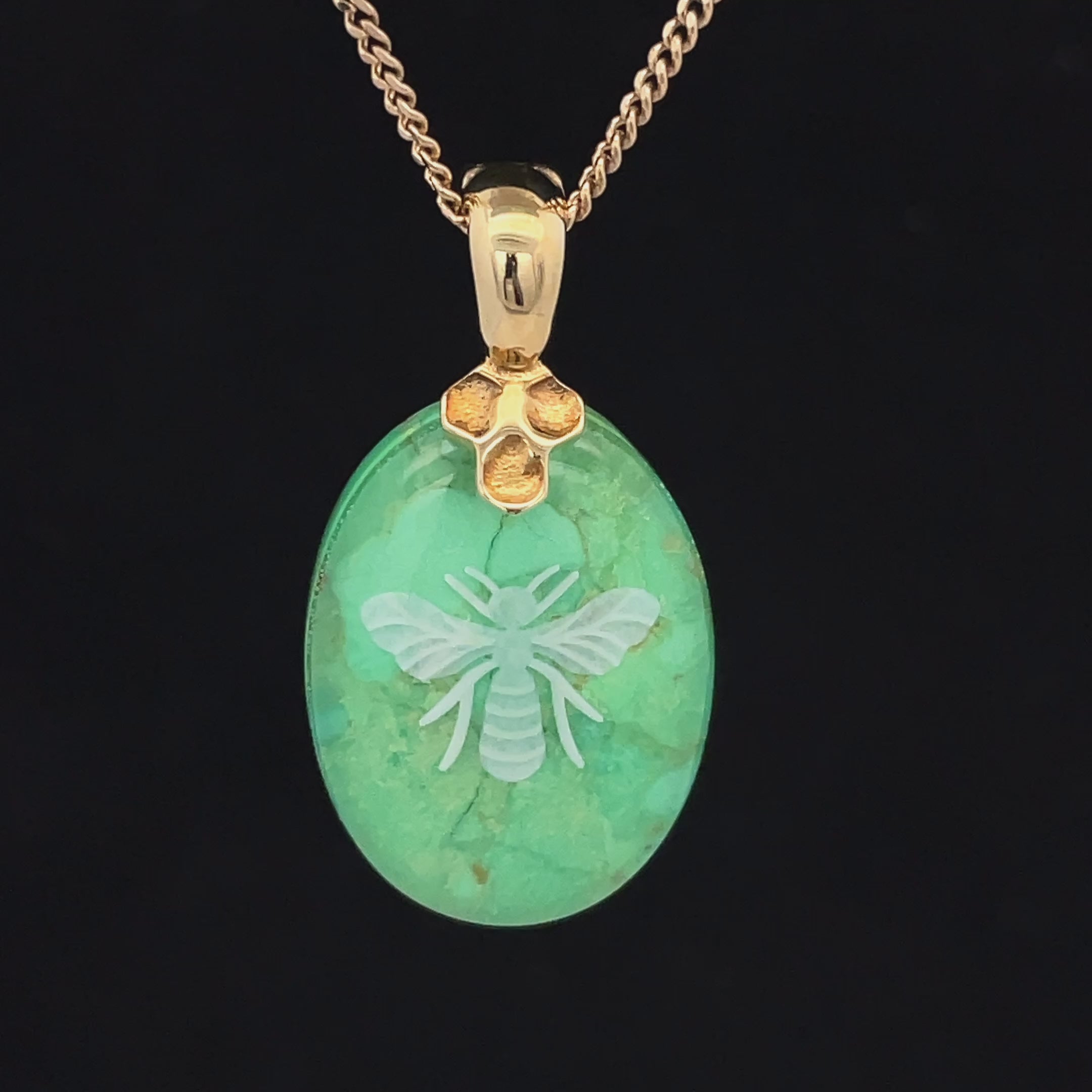 CLIP ANHÄNGER AUS 375/- GELBGOLD MIT TÜRKIS/BERGKRISTALL-DUBL. BEH. (ca. 12,0 ct.)