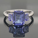 RING AUS 950/- PLATIN MIT TANSANIT