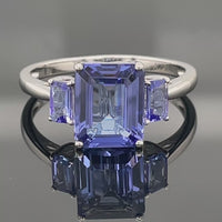 RING AUS 950/- PLATIN MIT TANSANIT