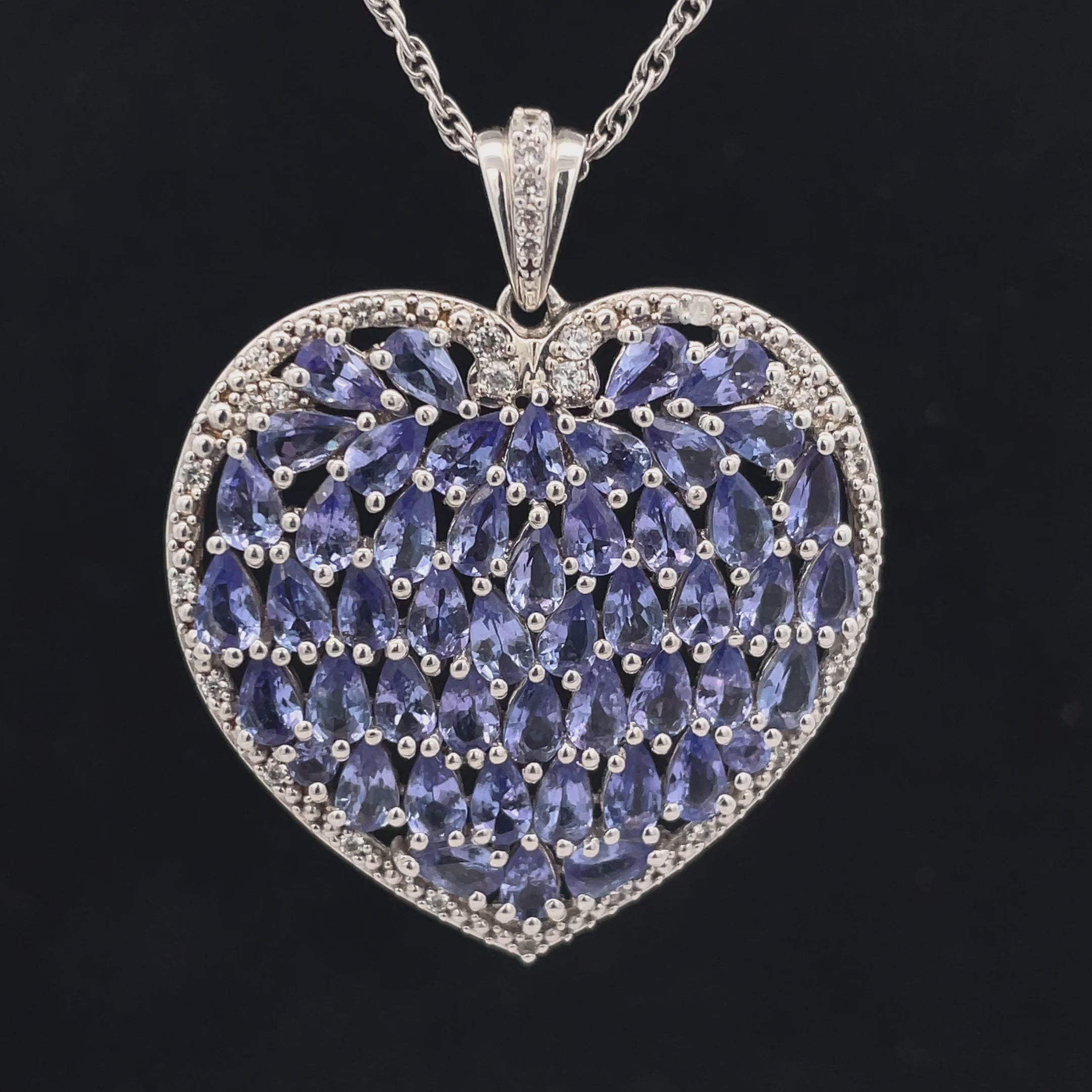 ANHÄNGER AUS 925/- SILBER RHODINIERT MIT TANSANIT & ZIRKON