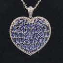 ANHÄNGER AUS 925/- SILBER RHODINIERT MIT TANSANIT & ZIRKON
