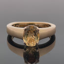 RING AUS 925/- SILBER VERGOLDET MIT GOLDBERYLL
