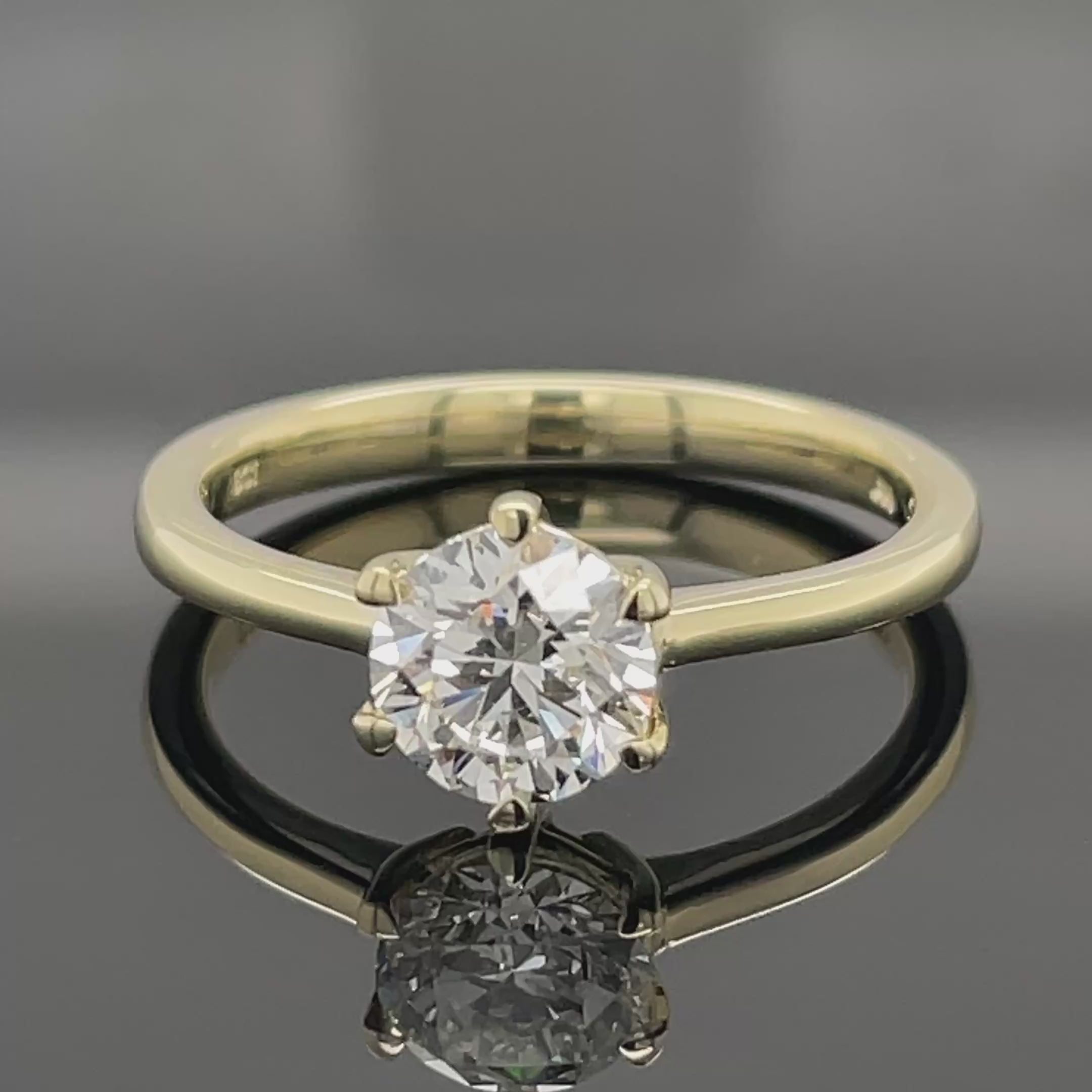 SOLITÄR RING GR. 18 ( CA.56) AUS 585/- GELBGOLD mit Brillant (ca. 1,06 ct.)