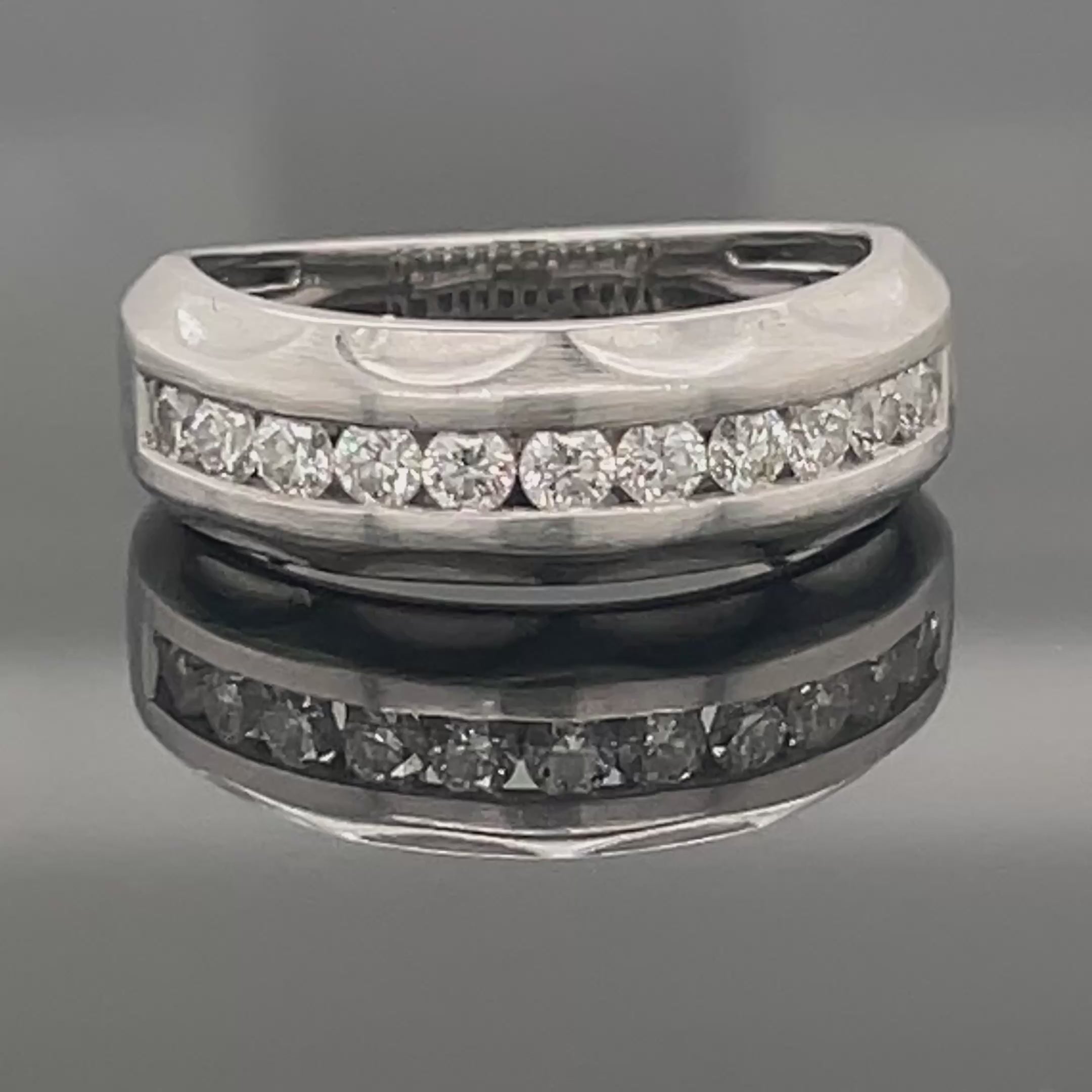 RING AUS 950/- PLATIN MIT BRILLANTEN (LR) AUS KANADA (GES.CA. 0,50 ct.)