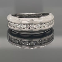 RING AUS 950/- PLATIN MIT BRILLANTEN (LR) AUS KANADA (GES.CA. 0,50 ct.)