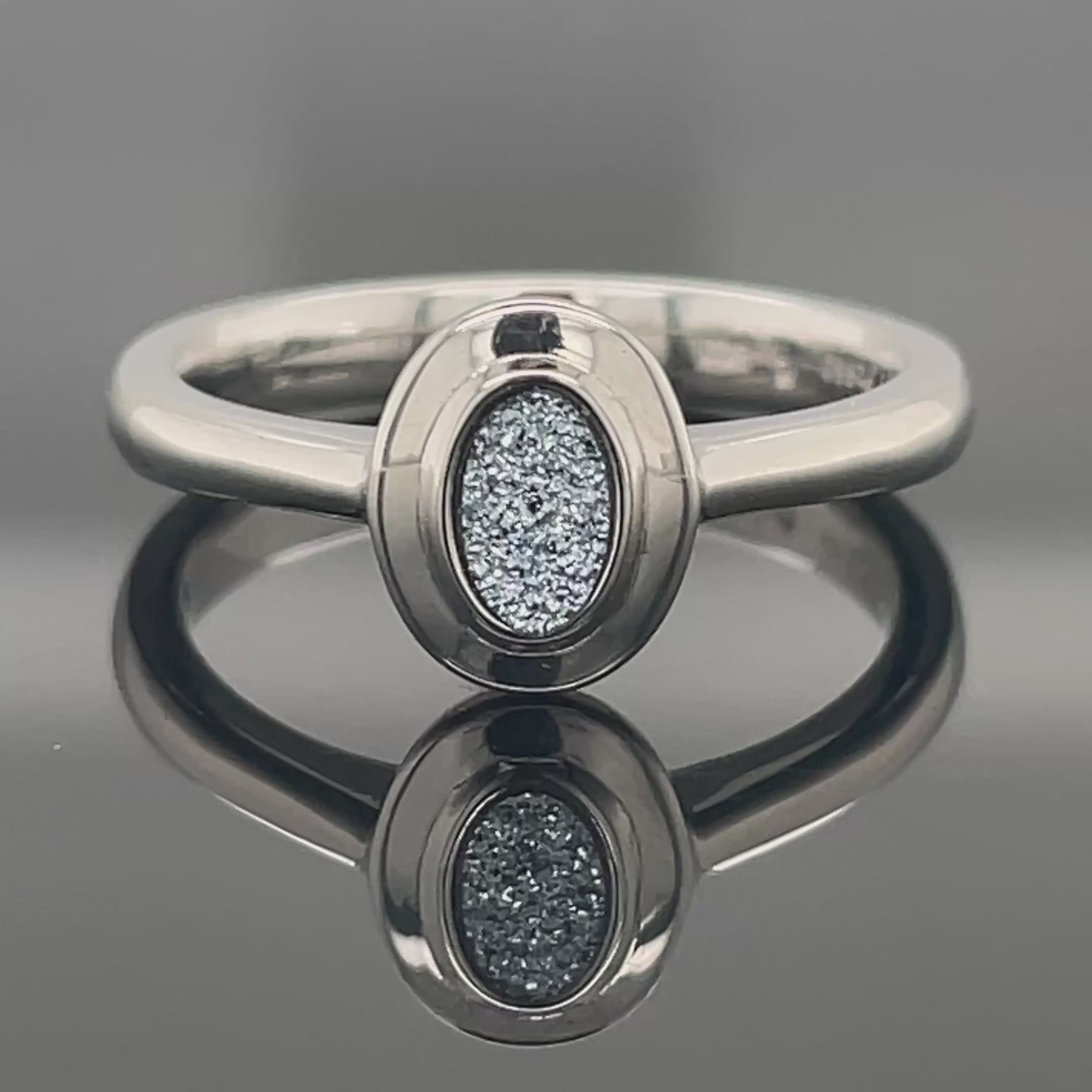 RING AUS 950/- PLATIN MIT OSMIUM