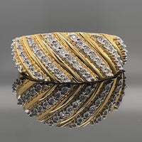 RING AUS 925/- SILBER VERGOLDET MIT DIAMANTEN (GES.CA.0,21 ct.)