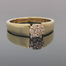 RING Gr.19 (60) AUS 925/- SILBER GELBGOLDPLATTIERT MIT BRILLANTEN ( GES.CA.0,22 ct.)