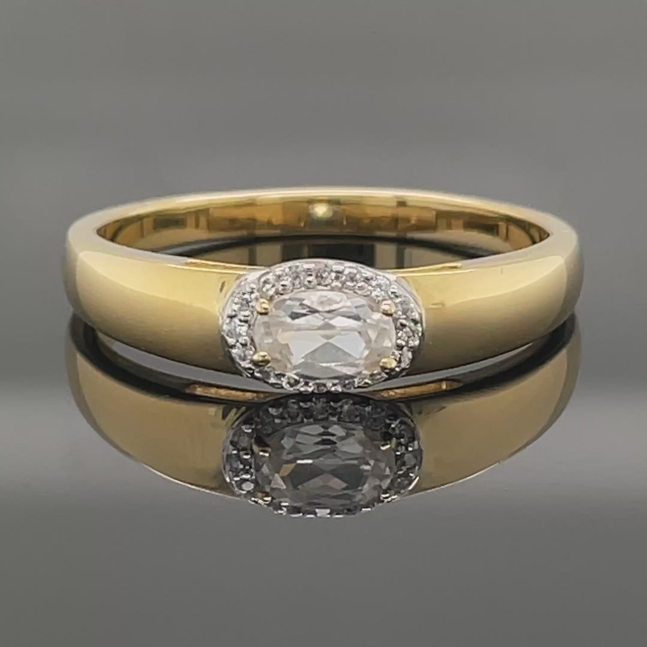 RING AUS 925/- SILBER VERGOLDET MIT ZIRKON