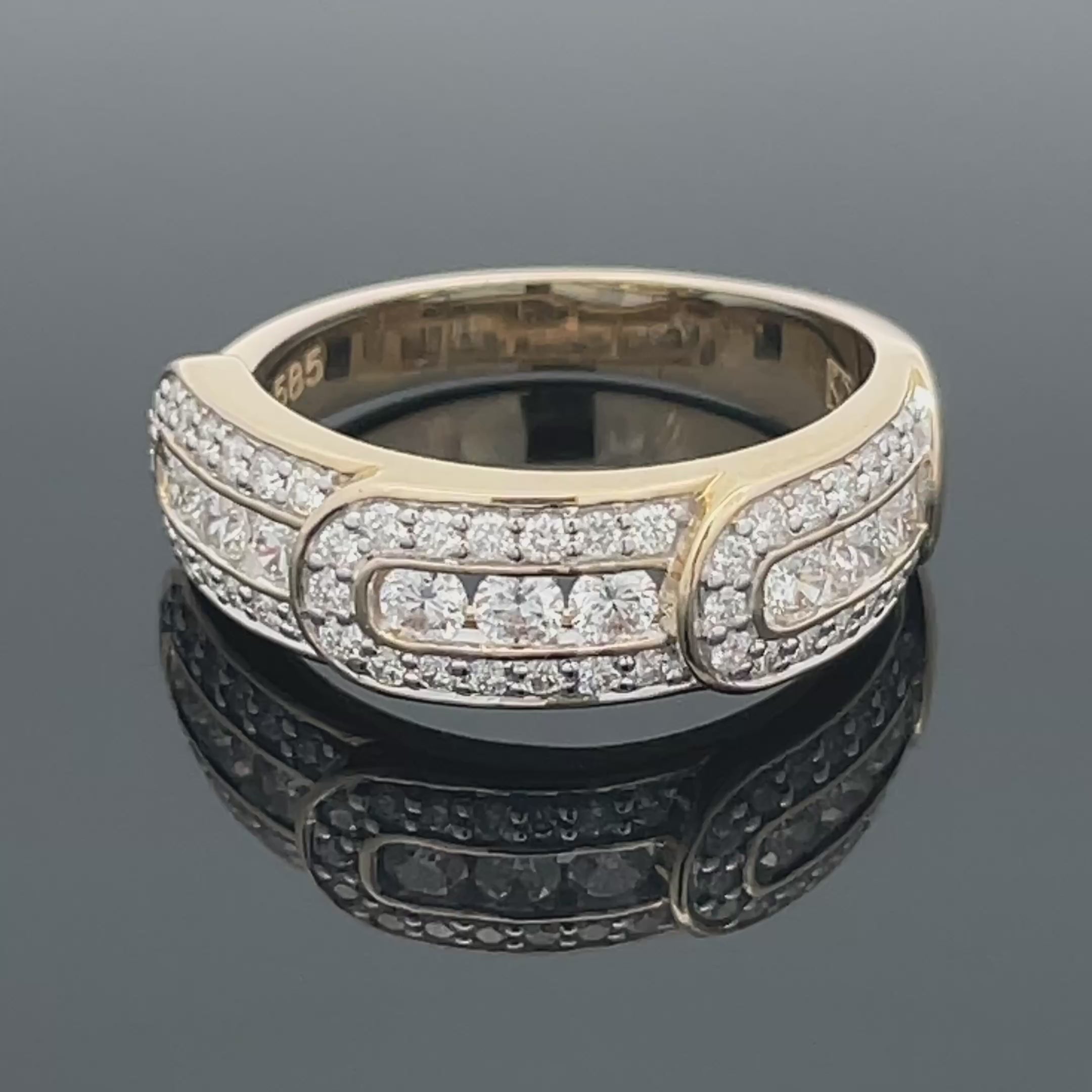 RING GR. 17 (54) AUS 585/- GELBGOLD mit Brillanten