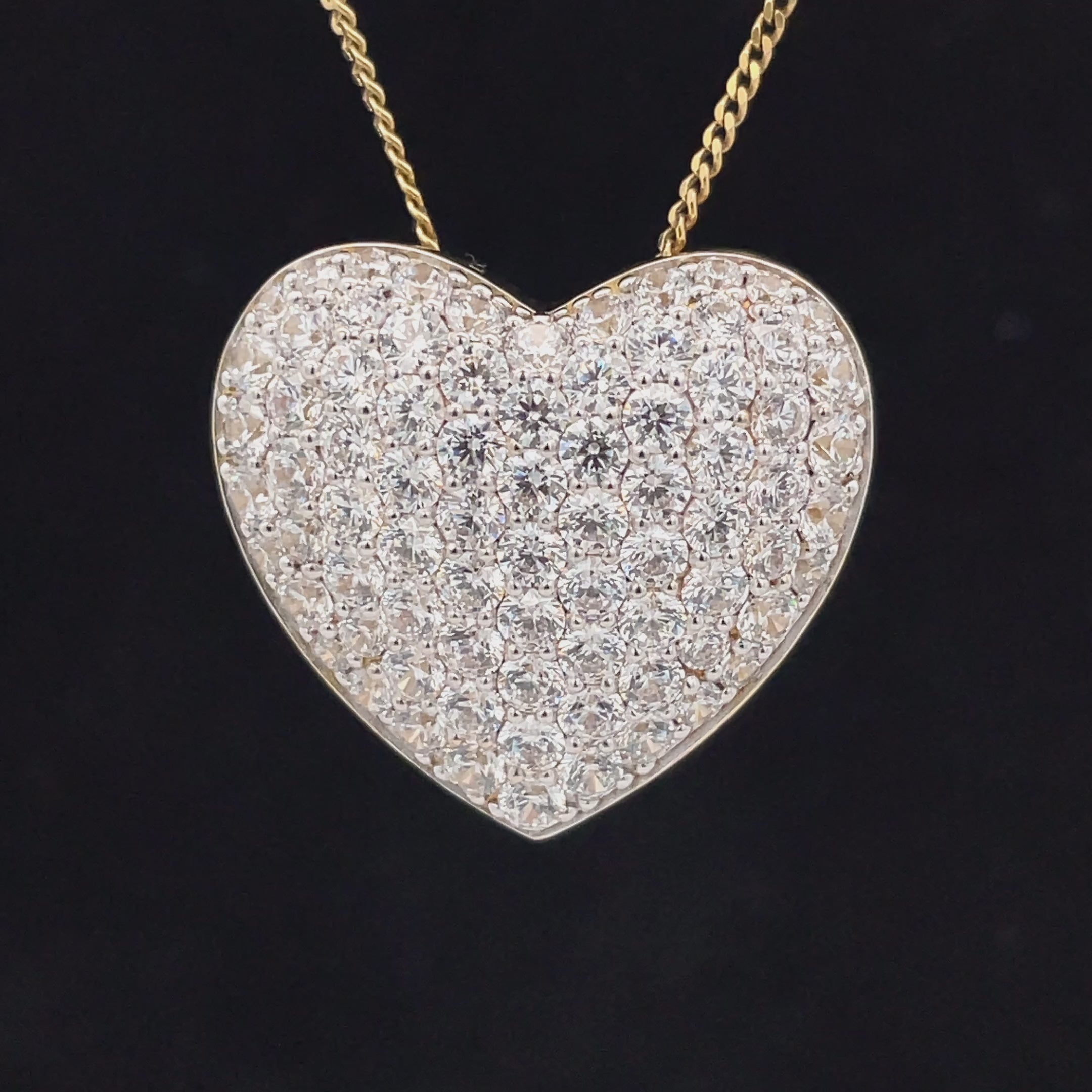 "HERZ" WENDEANHÄNGER AUS 925/- SILBER BICOLOR MIT ZIRKONIA