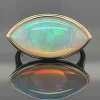 RING AUS 585/- GELBGOLD MIT KRISTALLOPAL ( CA.4,53 ct.)