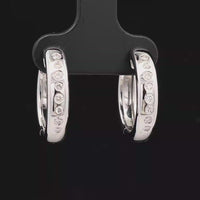 CREOLEN AUS 585/- WEIßGOLD MIT BRILLANTEN SI (GES. CA. 0,24 ct.)