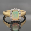 RING AUS 925/- SILBER VERGOLDET MIT ÄTHIOP. OPAL & ZIRKON