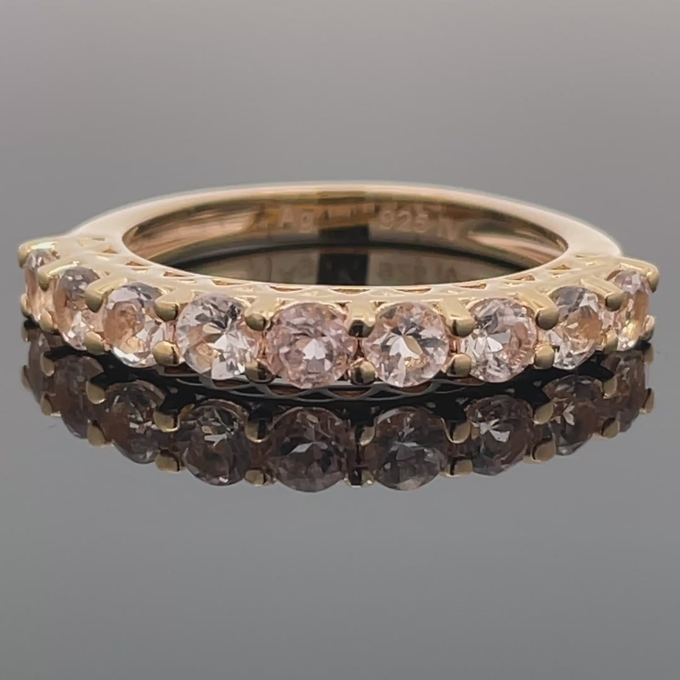 RING AUS 925/- SILBER VERGOLDET MIT MORGANIT