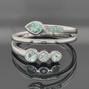 RING GR.17 (53) AUS 585/- WEIßGOLD MIT PARAIBA-TURMALIN (GES. CA.0,340 ct.)