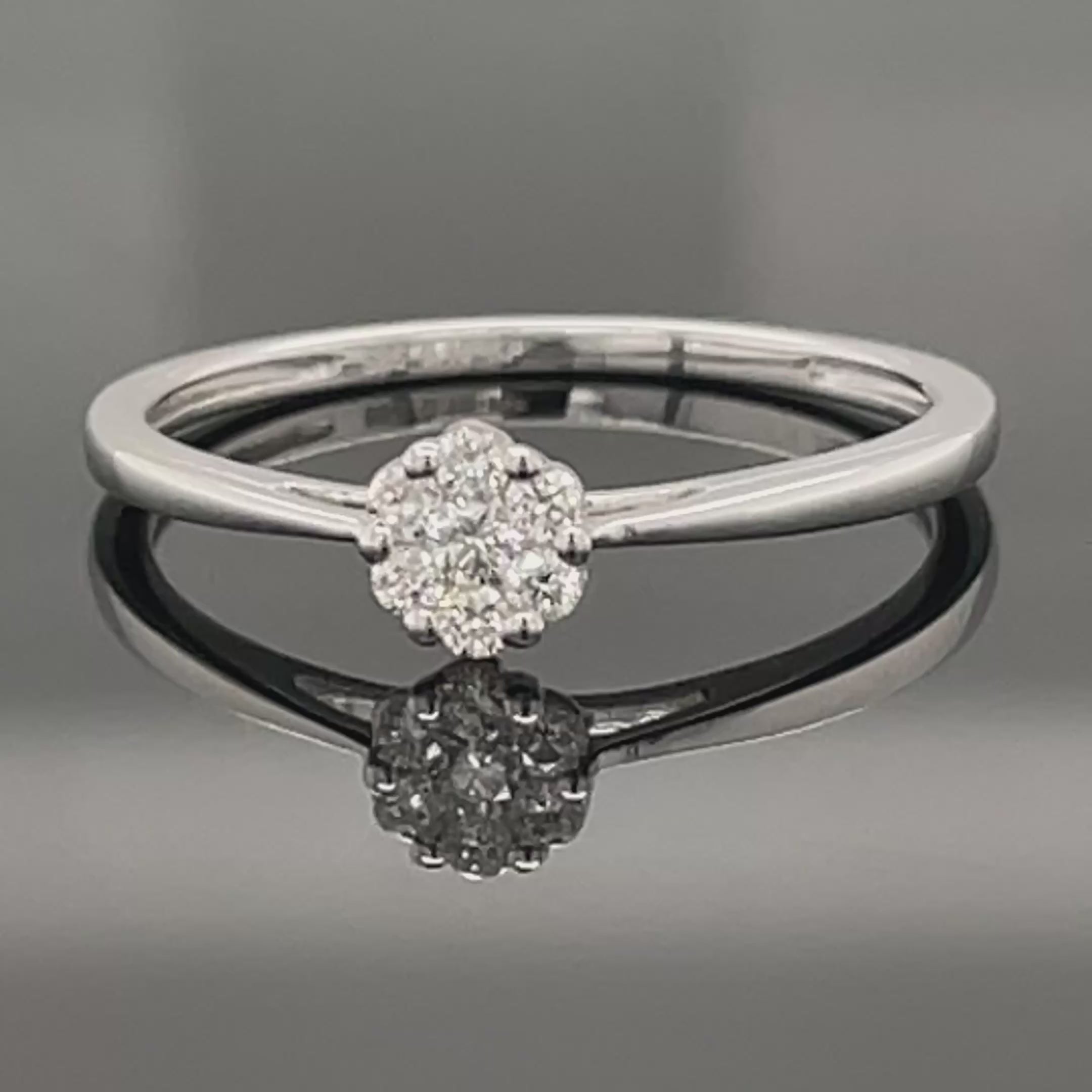 RING AUS 585/- WEIßGOLD MIT BRILLANTEN ( GES. CA.0,11 ct.)