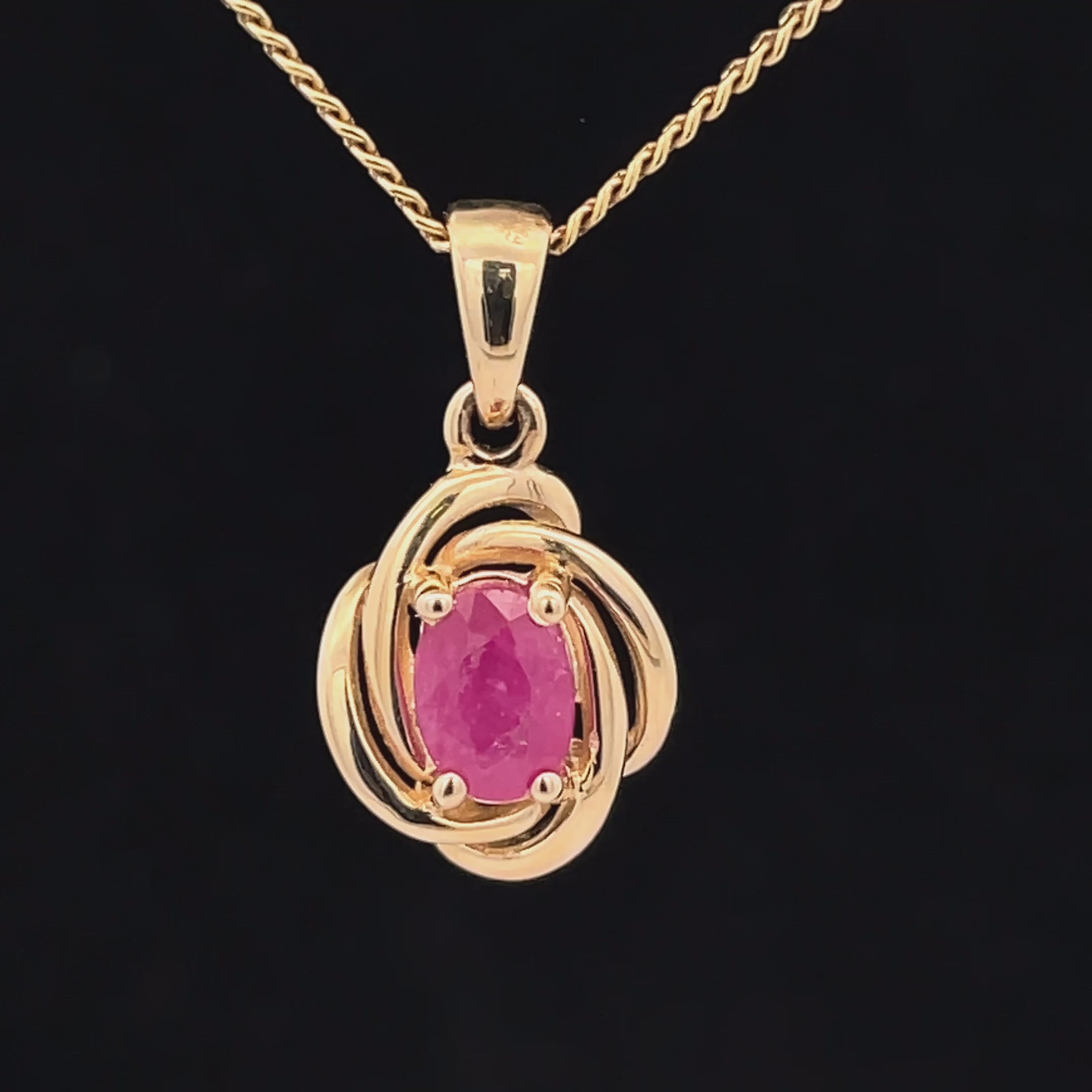 ANHÄNGER AUS 585/- GELBGOLD MIT RUBIN